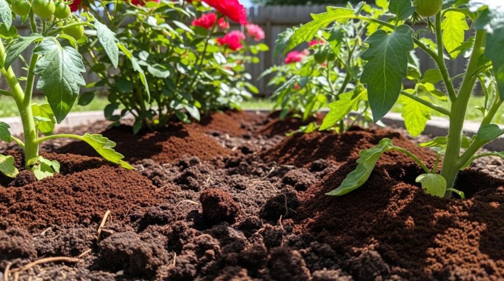 Used coffee grounds around garden plants to repel ants and add nitrogen