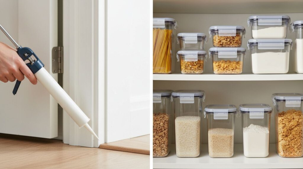 Prevention tips: sealing cracks and storing food in airtight containers to keep ants away permanently