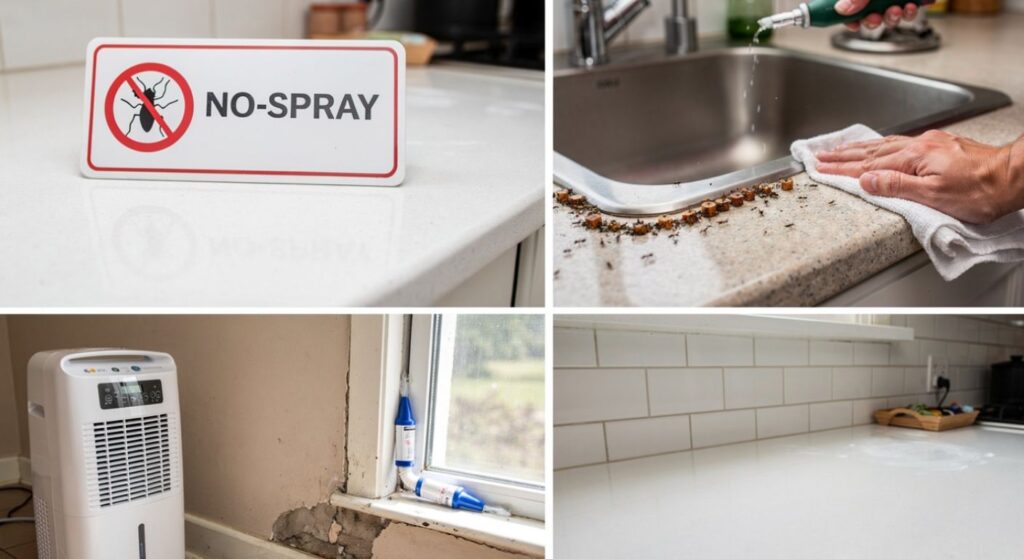 How to get rid of ghost ants - 6-step baiting and elimination protocol infographic