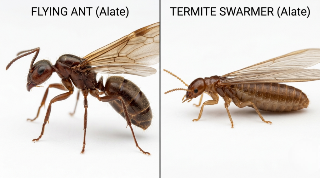 How to Get Rid of Flying Ants by distinguishing flying ants from termites