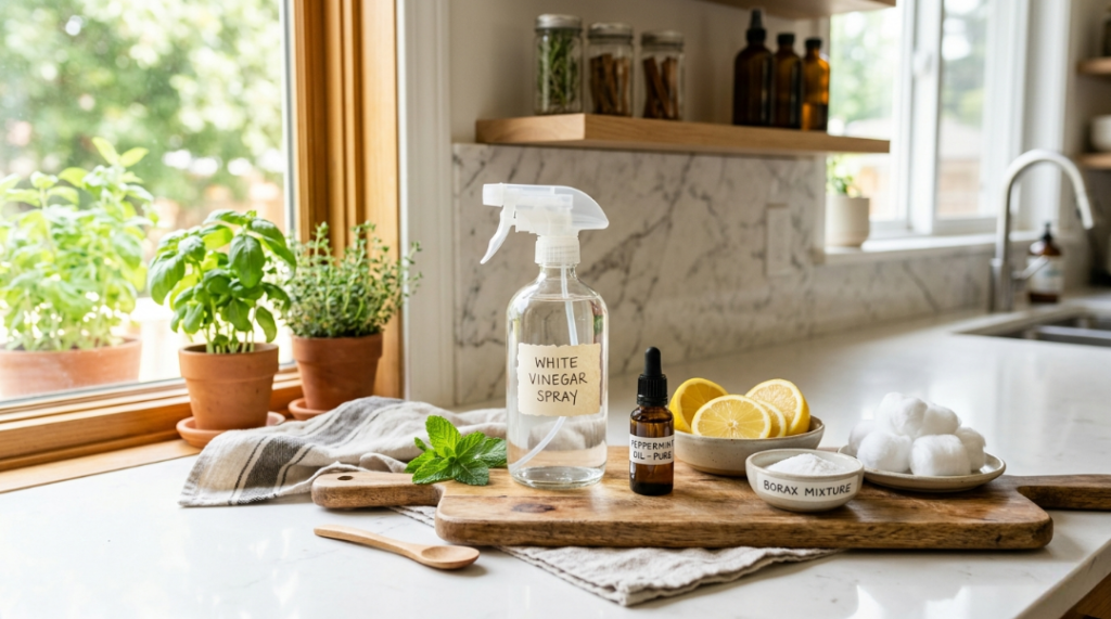 How to Get Rid of Flying Ants naturally using borax vinegar and peppermint oil
