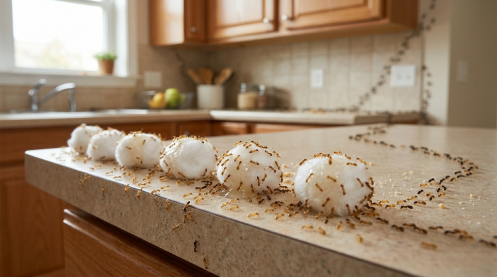 Natural borax bait method for how to get rid of Pharaoh ants