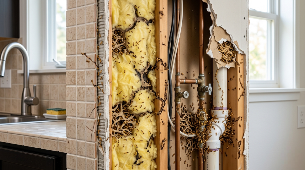 Where Pharaoh ants nest inside walls - key to effective treatment